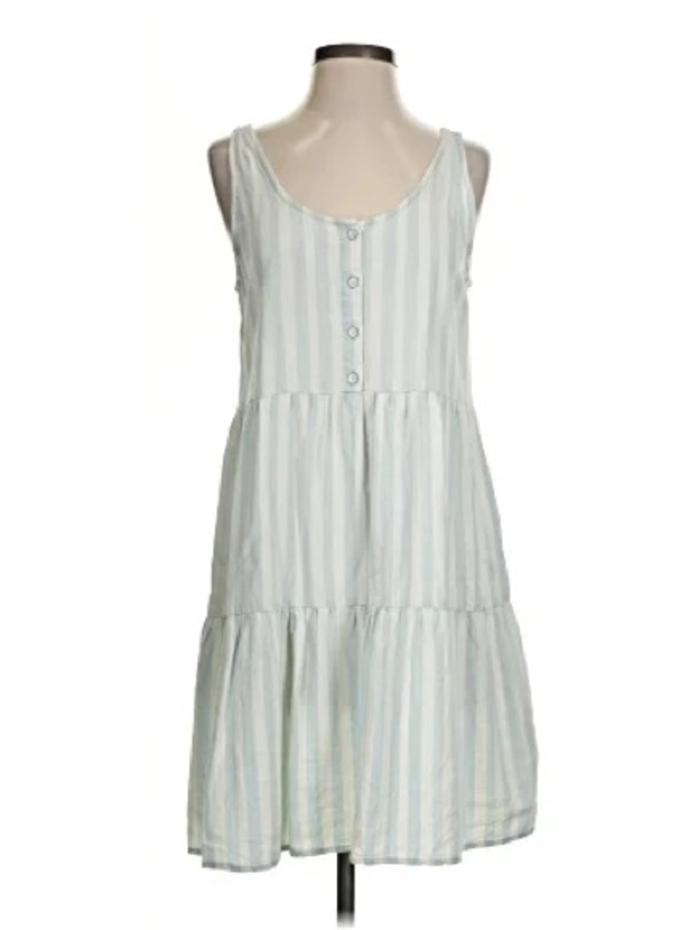 Velvet Heart Light Blue and White Striped Tiered Sundress